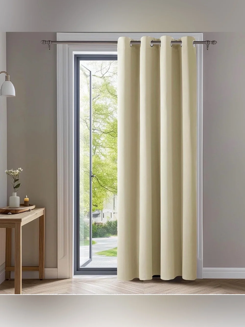 Deconovo Blackout Curtains in Beige with Grommets Two Panels